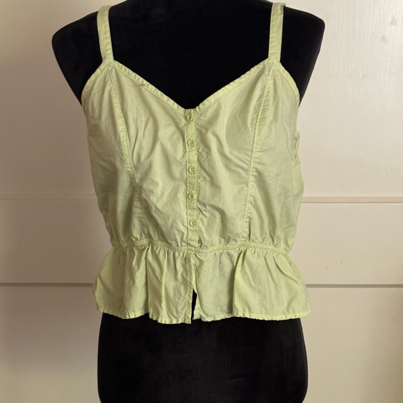 Nation LTD Gabrielle Cami Top Lime 100% Cotton Adjustable Straps Bra Friendly S - Picture 2 of 13